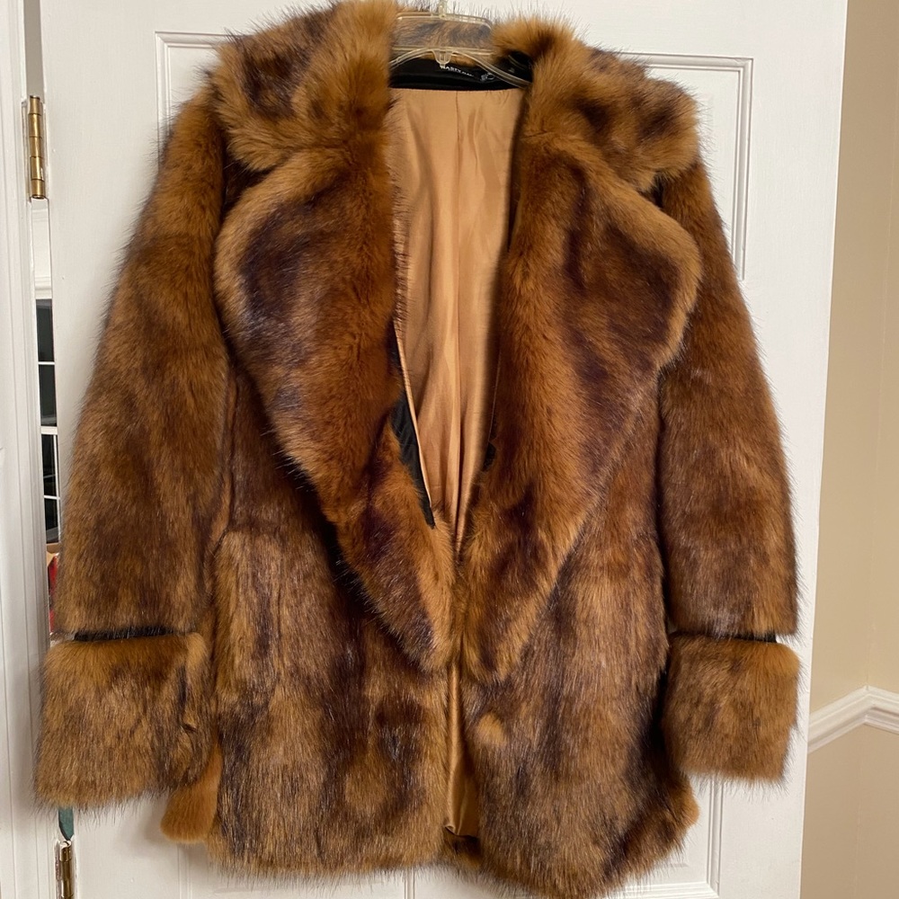 Vintage look faux fur jacket by Nasty Gal size US 2